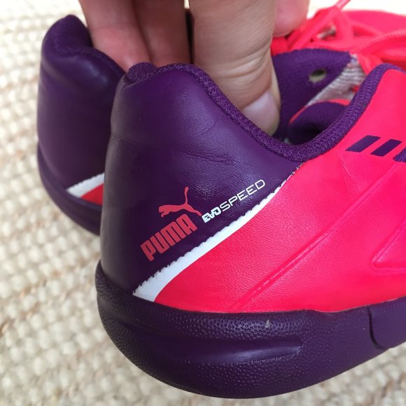 Puma evoSpeed purple pink indoor soccer shoes - size 12 - Picture 4 of 6